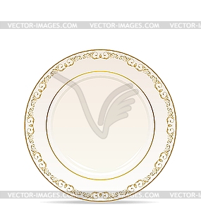 Floral ornament plate - vector clip art