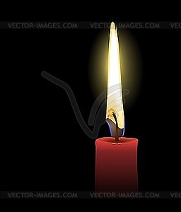 Red candle - vector image