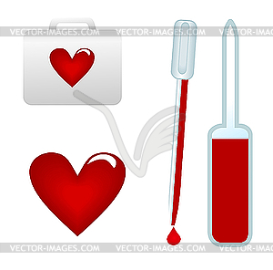 Medical test-tube with blood sample - vector image