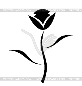 Element of black rose - vector clipart