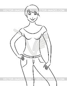 Pretty girl on white - vector EPS clipart