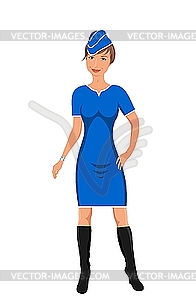 Air hostess on white - vector EPS clipart