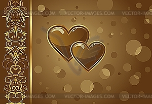 Congratulation card with heart for Valentine's day - vector clipart