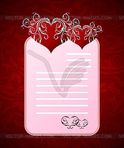 Romantic letter for Valentine's day - vector image