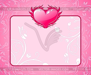 Congratulation card with heart for Valentine's day - vector clip art