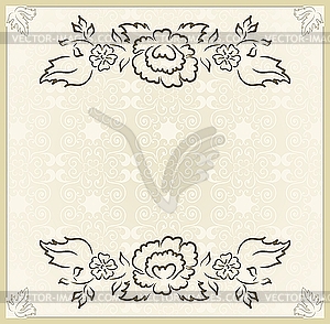 Vintage design for wedding card - vector clip art