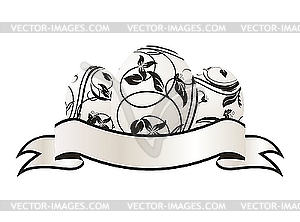 Easter vintage card with set eggs - vector image