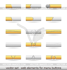 Set of web elements for menu buttons - vector clip art