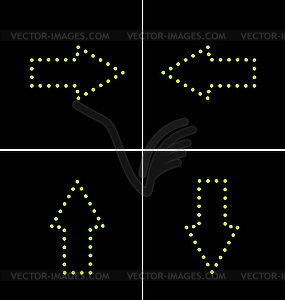 Set elements of green diode arrow for design - vector clipart