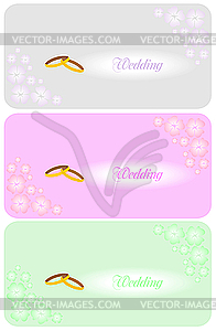 Set of beautiful wedding invitation - vector image