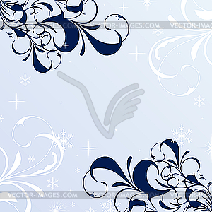 Winter floral background - vector image