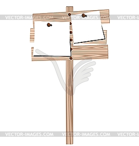 Of wooden billboard with the enclosed nails pure  - vector image