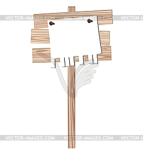 Of wooden billboard with the enclosed nails pure  - vector clipart