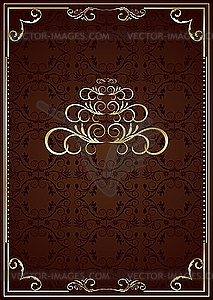 Brown ornate frame - vector image