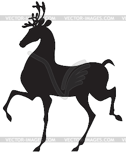 Silhouette of deer - vector image