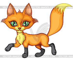 Running little fox - vector image