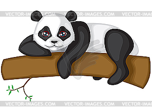 Panda on branch - vector clipart / vector image