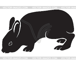 Силуэт зайца - изображение в векторном формате