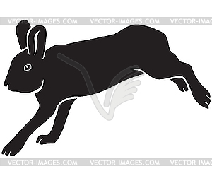 Silhouette of hare - vector clip art