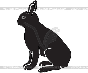 Silhouette of hare - vector clipart