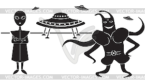 Extraterrestrials - vector clipart