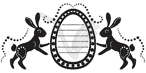 Pair of easter hares - vector clipart