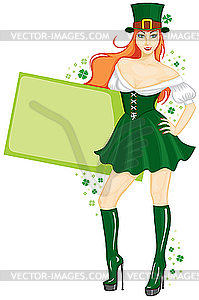 St. Patricks Day`s girl  - vector clip art