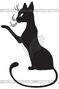 Black cat profile - vector image