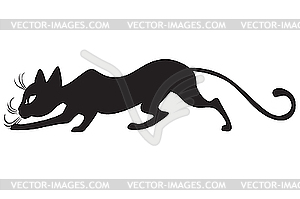 Black cat profile - royalty-free vector clipart