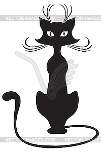 Черная кошка - изображение векторного клипарта