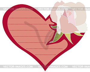 Postcard with rose - stock vector clipart