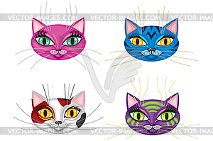 Kittens muzzles - vector clipart