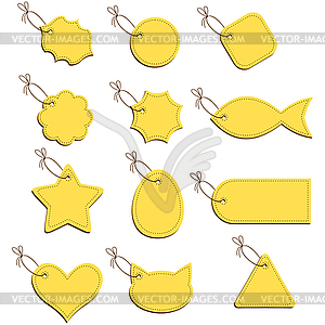 Yellow labels on string - vector EPS clipart