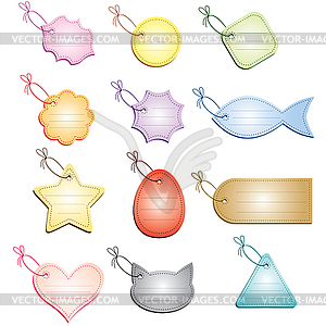 Multicolored labels on string - vector clipart / vector image