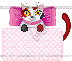 Postcard with kitty - vector image