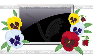 Photo frame in violets - vector clipart / vector image