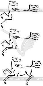 Contour horse - vector clip art