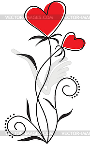 Flower heart - vector image