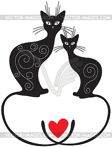 Pair of cats - vector image