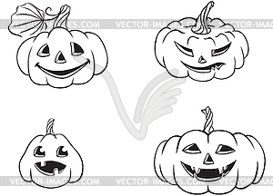 Funny Halloween Pumpkins - vector clipart