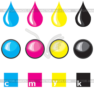 Drops of paint - color vector clipart