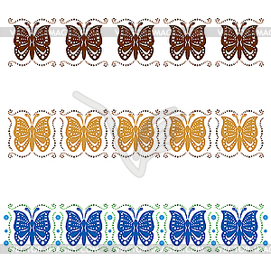 Stylized ornament with butterflies - vector clipart