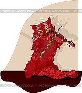 Musical cat - vector image