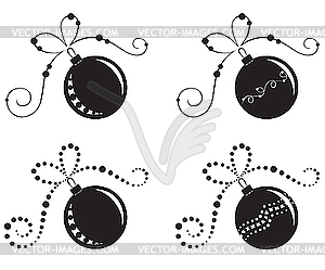 Stylized christmas balls - vector clipart