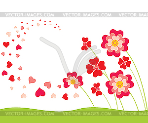 Whirlwind of hearts - vector clip art