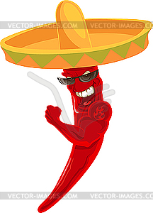 Mexican strong hot chili pepper - color vector clipart