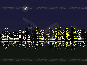 Night city - vector clipart