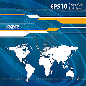 Абстрактный фон с картой мира - клипарт в векторе