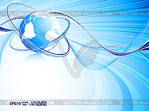 Globe and lines - color vector clipart