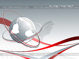Lines with globe - vector clipart